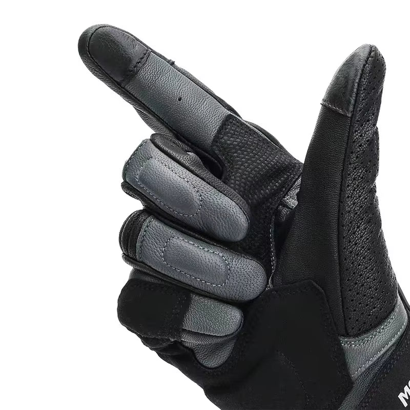 Summer Leather Motorcycle Gloves – Unisex, Comfortable and Protective for Motorbike, Scooter, and Motorcycle Riding