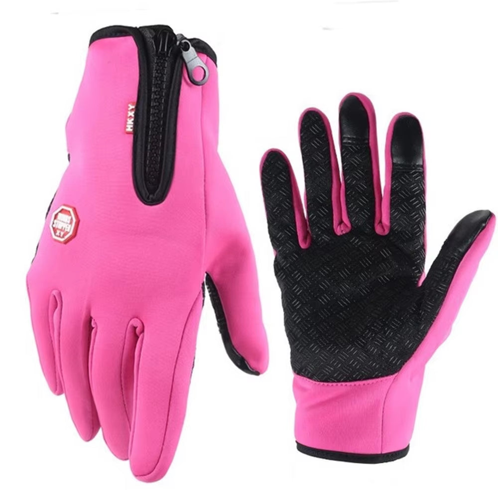 Unisex Winter Touchscreen Gloves – Windproof, Thermal, Non-Slip Cycling & Outdoor Sports Gloves with Zipper