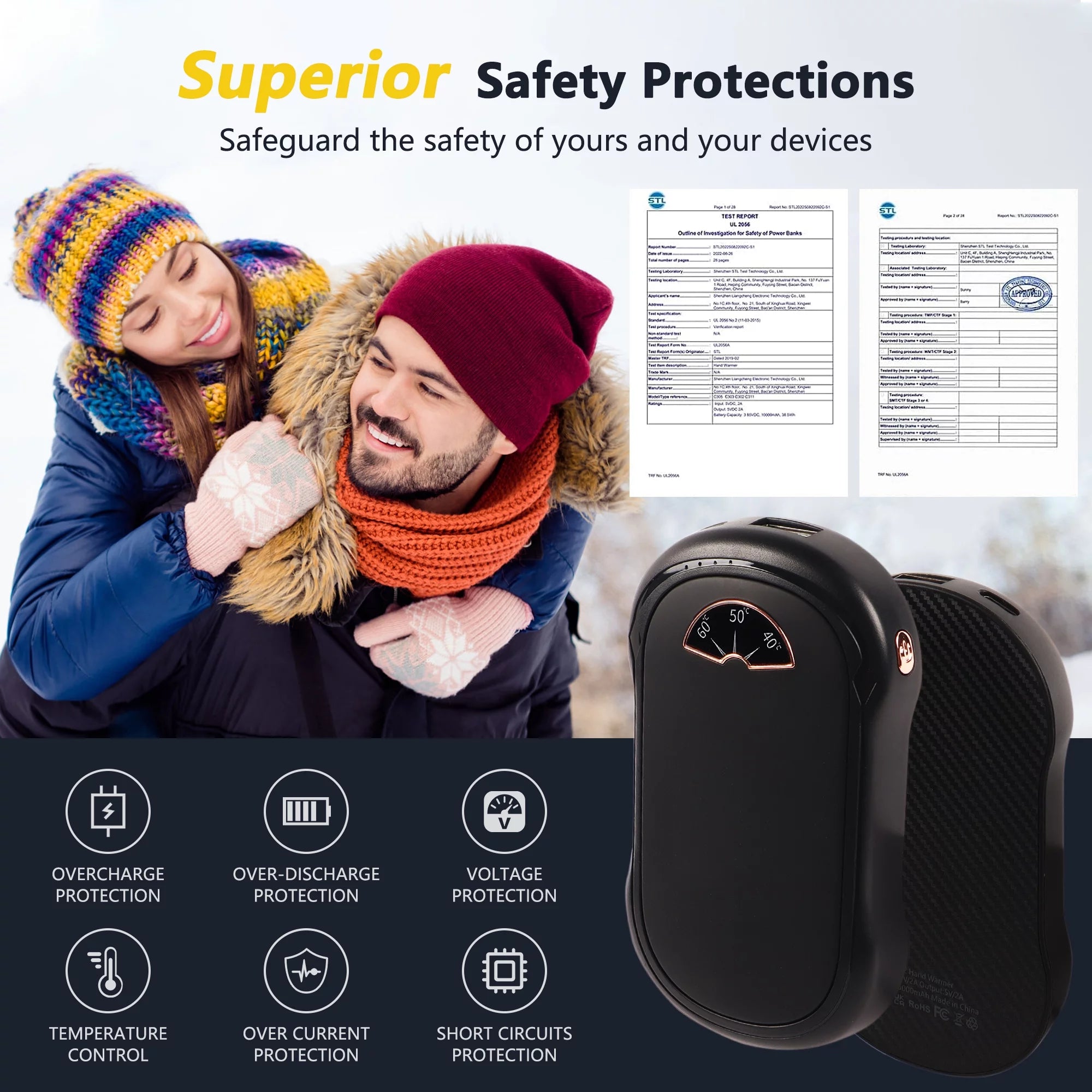 Stay Warm Anywhere – 2-Pack Rechargeable Hand Warmers, Portable & Compact